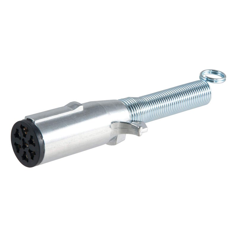 CURT 58180 Trailer-Side 7-Pin Round Wiring Harness Socket with Spring - Image 1